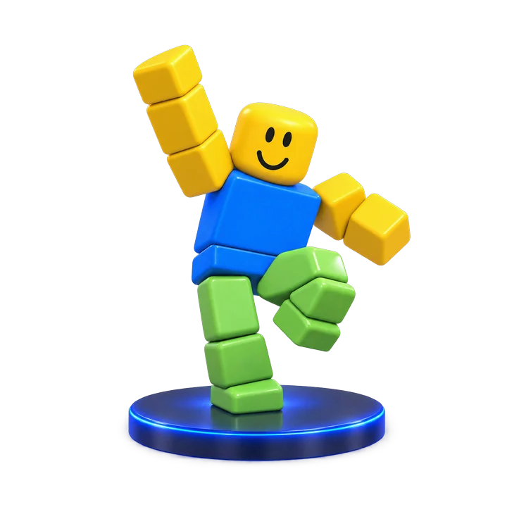 An R15 avatar mid dance move on a stage